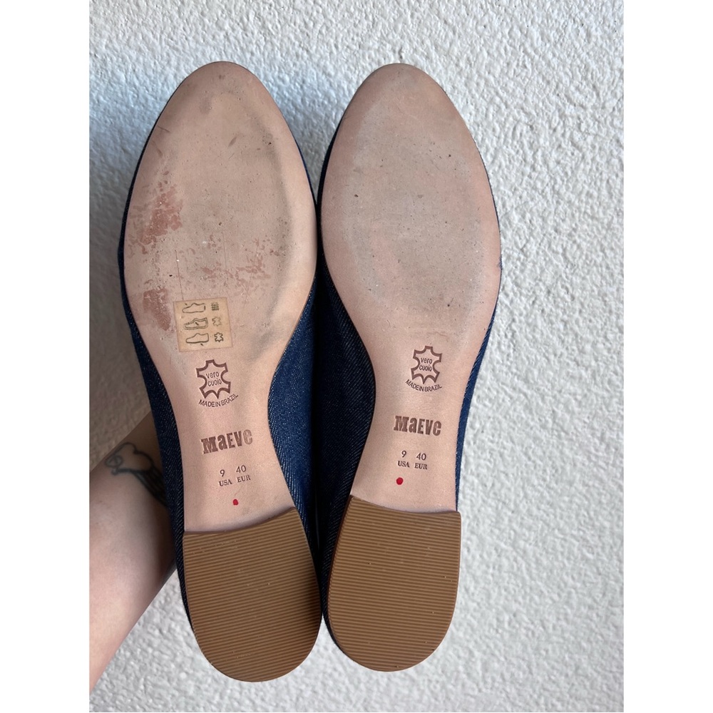 Maeve The Sabine Denim Ballet Flats 9 40 - Picture 7 of 7